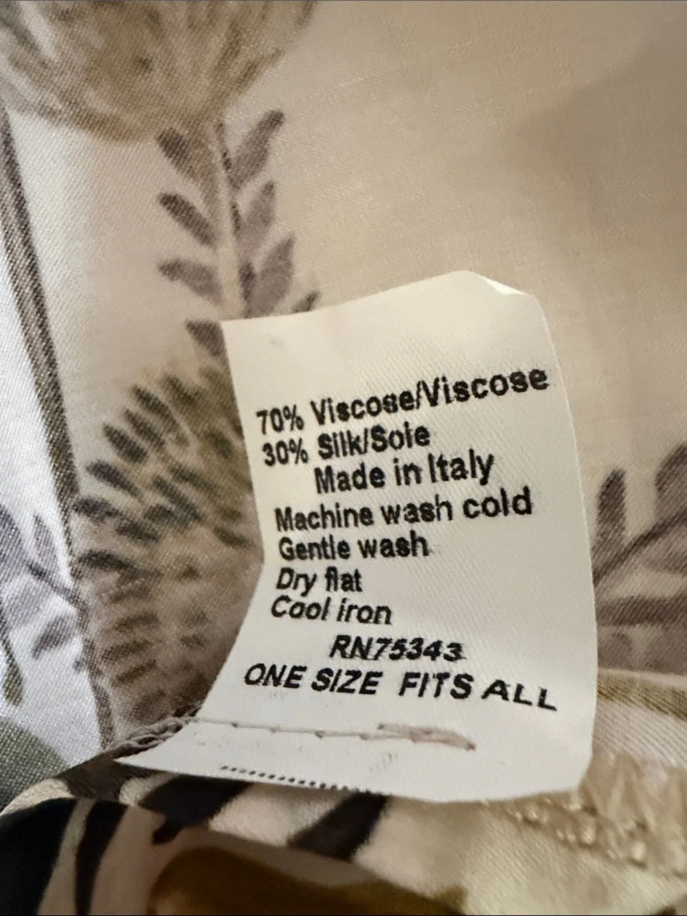 Botanical Sheer Wrap in Cream with Multicolor Floral Print. Made in Italy.